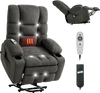 VEVOR Power Lift Recliner Chair, Large Electric Lift Chair with Heat and Massage for Elderly, Infinite Position Adjustment, Chenille Fabric, with Side Pockets, Cup Holders and USB Port, Dark Gray