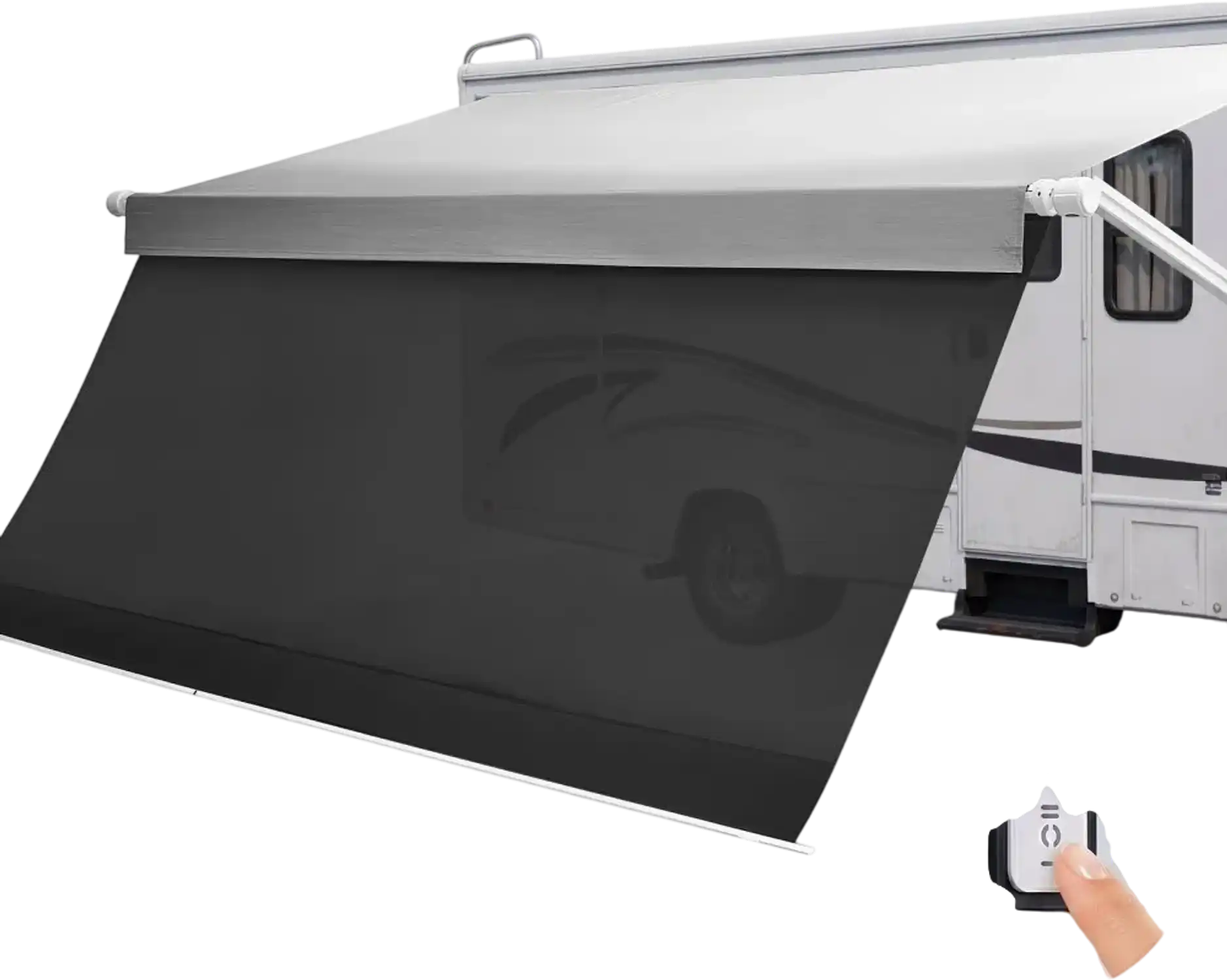 Vevor RV Awning Motorized Retractable Complete Kit with Sunshade Screen 18.06' New
