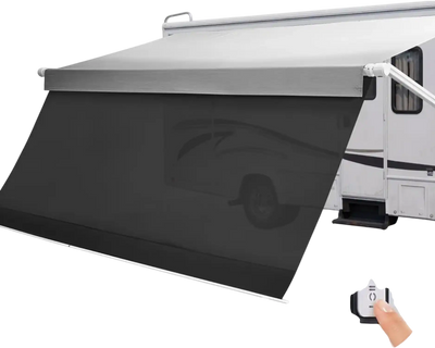 Vevor RV Awning Motorized Retractable Complete Kit with Sunshade Screen 18.06' New