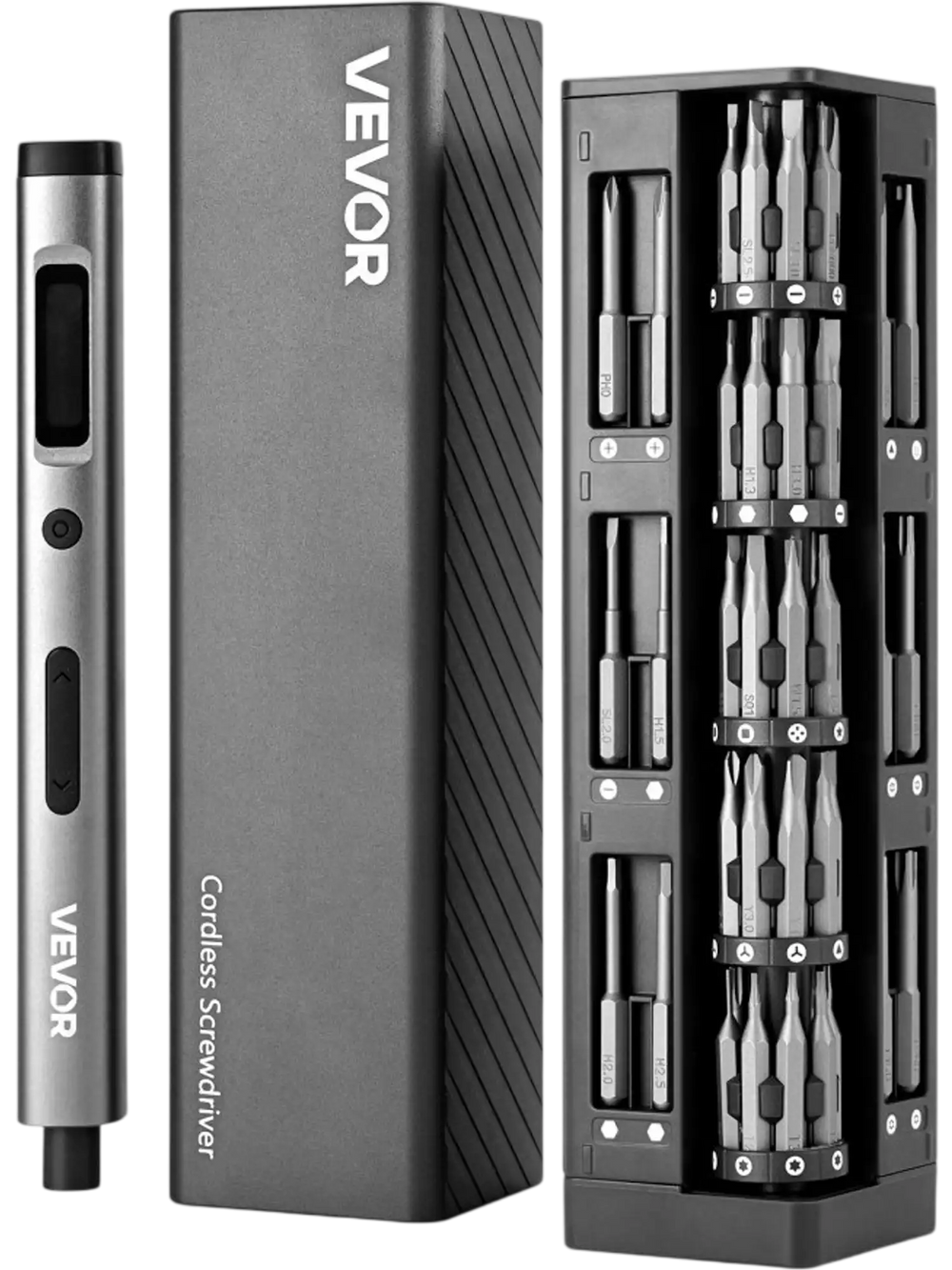 VEVOR Electric Precision Screwdriver Set, 52 Magnetic Bits, Mini Electric Screwdriver with Magnetic Storage Box, S2 Steel Bits, LED Light, Type-C Charging, for Phone, Laptop, and Electronics Repair