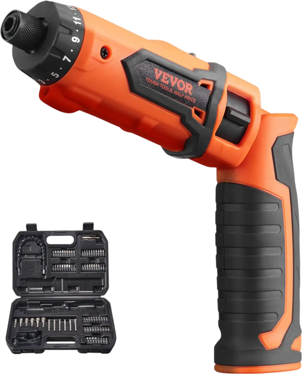 VEVOR Cordless Screwdriver, 8V 7Nm Electric Screwdriver Rechargeable Set with 82 Accessory Kit and Charging Cable, Nut Drivers Magnetic Bit Holder Tool Kit Home Repair, LED Light Dual Position Handle