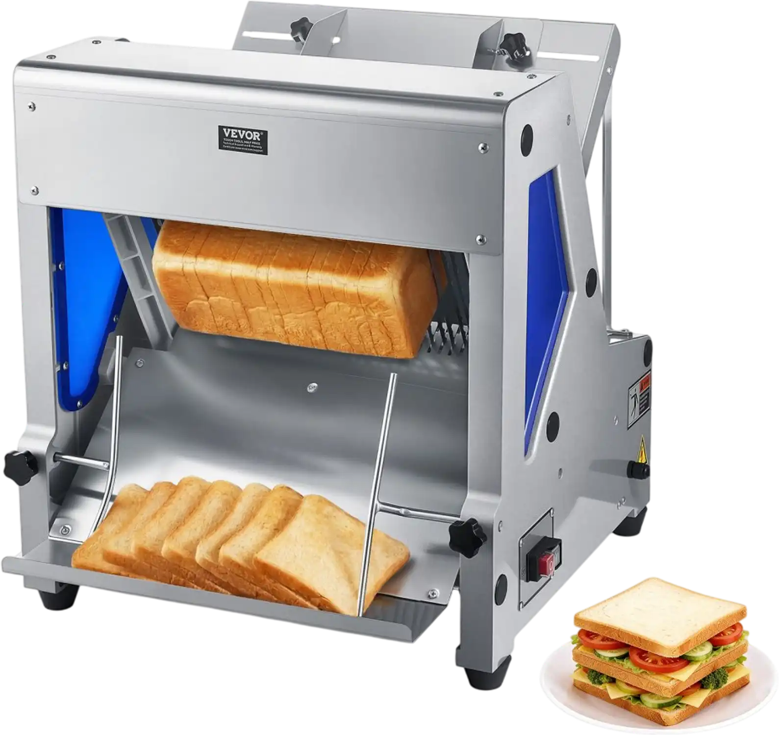 Vevor Bread Slicer Electric Countertop 12 mm Commercial Bread Cutting Machine New