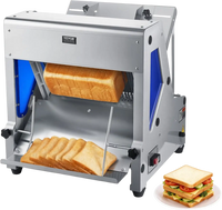 VEVOR Electric Bread Slicer, 370W Bread Slicing Machine, Die-Cast Aluminum Countertop Bread Cutter Machine for 12mm Slice Thickness, Commercial & Home Use for Bakeries Restaurants, 120V