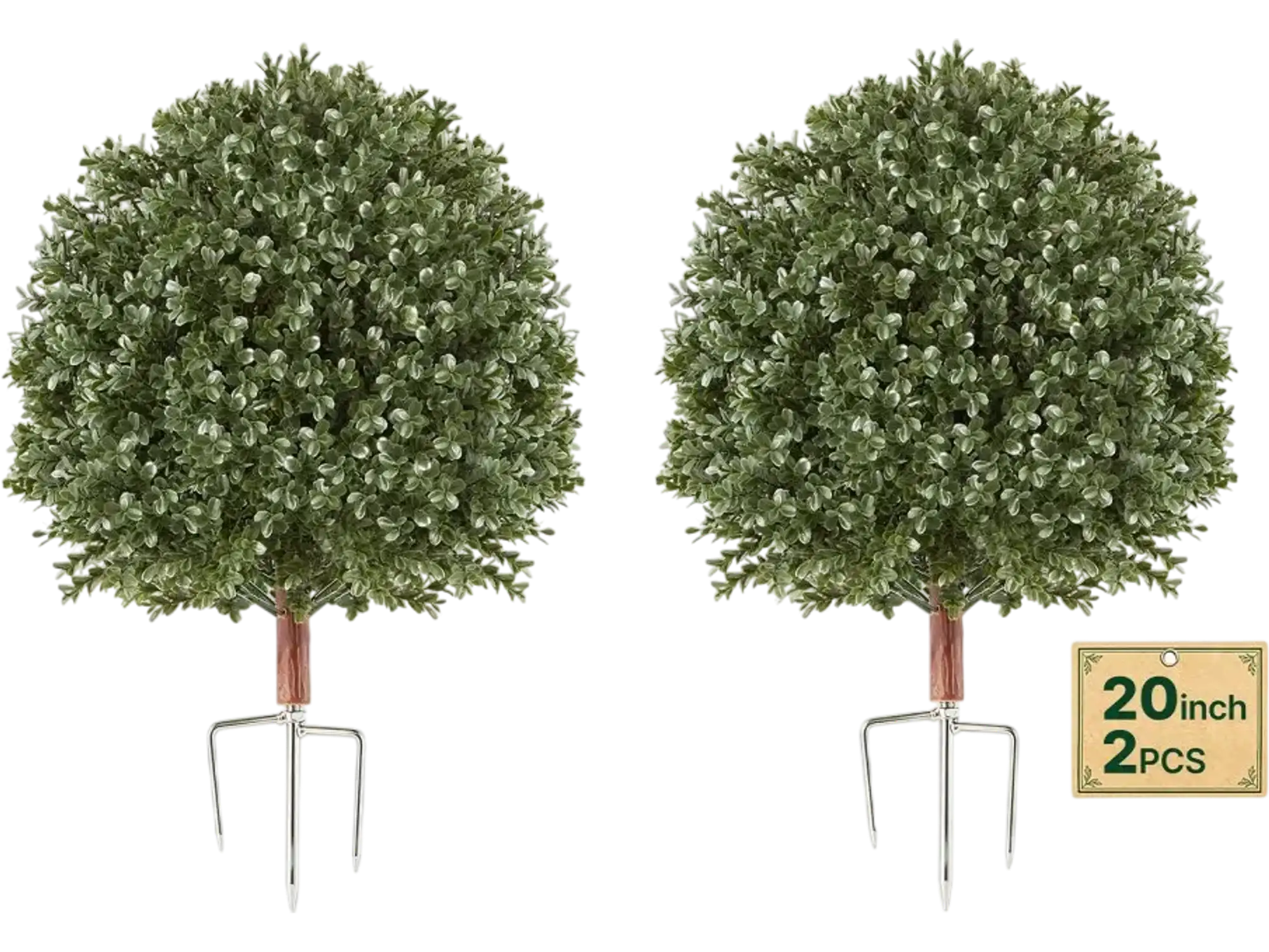 Vevor Artificial Topiary Ball Boxwood Bush Set of 2 20