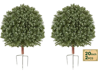 Vevor Artificial Topiary Ball Boxwood Bush Set of 2 20