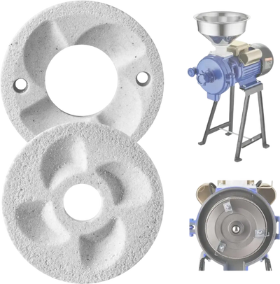 VEVOR 2PCS Grinding Sheets for Electric Grain Mill Grinder, Marble Dry & Wet Grinding Discs, Replacement Grinding Plates Compatible with VEVOR GM-002 Corn Spice Mill Grinder