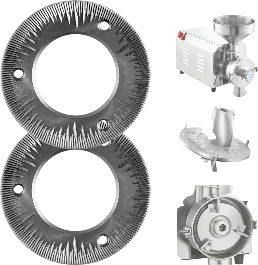 VEVOR 2PCS Grinding Sheets for Electric Grain Mill Grinder, Cast Iron Dry Grinding Discs, Replacement Grinding Plates Compatible with VEVOR HN-2200, HN-3000 Corn Spice Mill Grinder