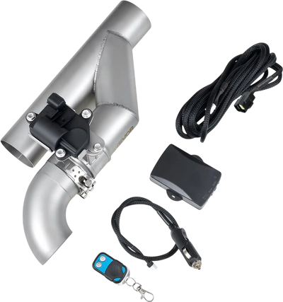 VEVOR Electric Exhaust Cutout, 2.5 Inch Universal Stainless Steel Exhaust Valve Kit with One Controller Remote Kit, Cut Out Valve, Y Pipe, Remote Control & Box, Fits Trucks, Sedans, Sports Cars, SUVs