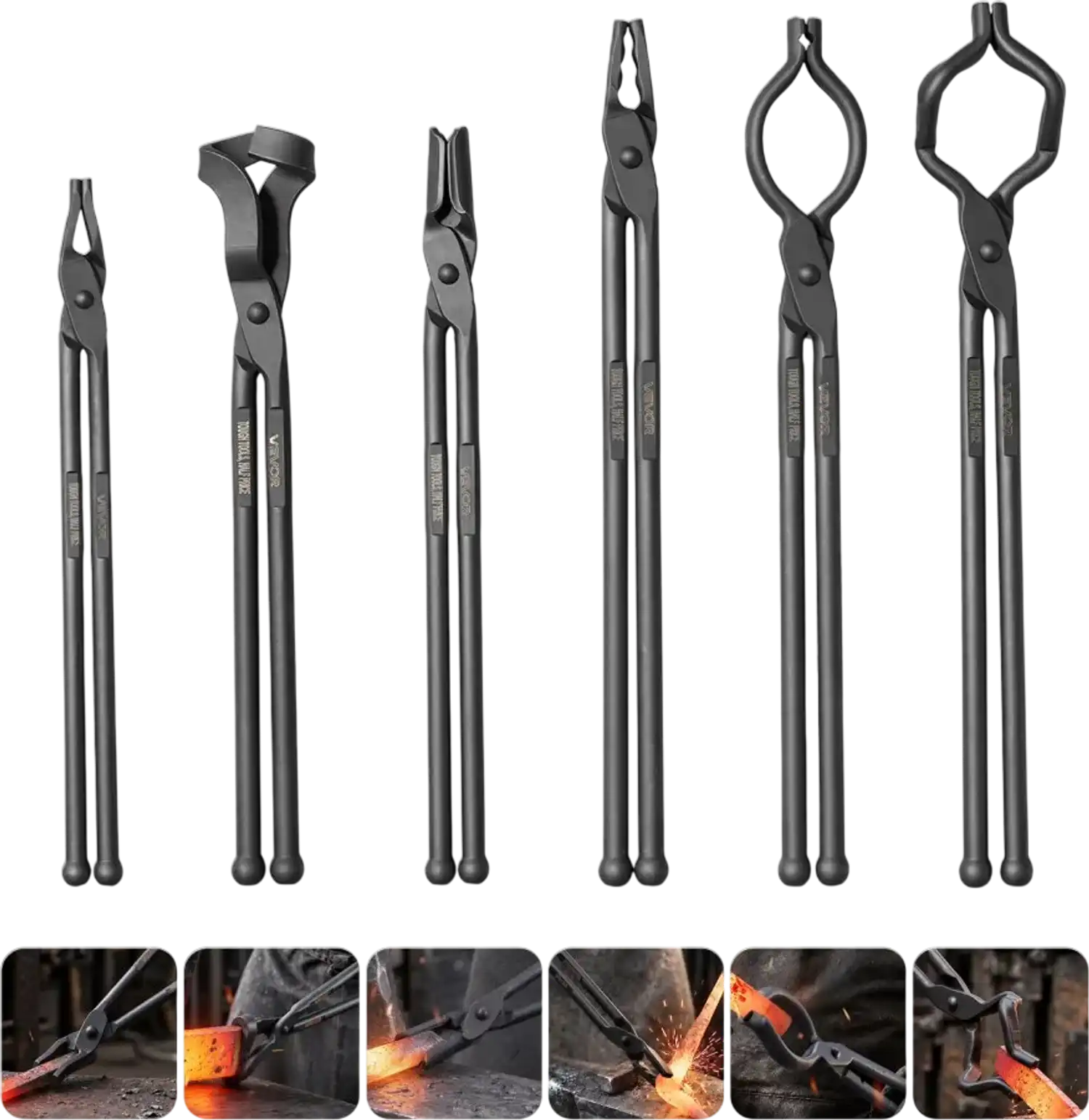 Vevor Tongs Blacksmith 6-Piece Forge Tongs Set New