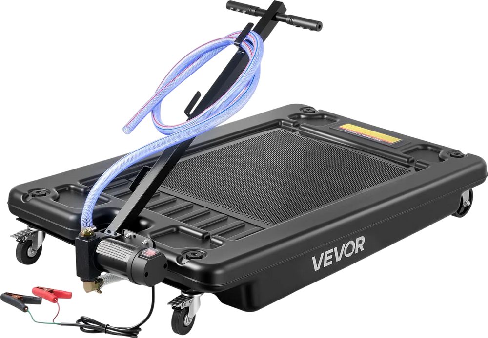 VEVOR Low Profile Oil Drain Pan, 17 Gallon Capacity, Rolling Oil Drain Pan with Electric Pump & 7.2 ft Hose, Leak-proof & Corrosion-resistant, Fit for Cars, SUVs, Trucks, Motorcycles, ATVs, Metal