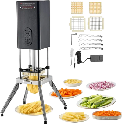 Vevor Electric Potato Slicer Commercial French Fry Cutter with 2 Blades New