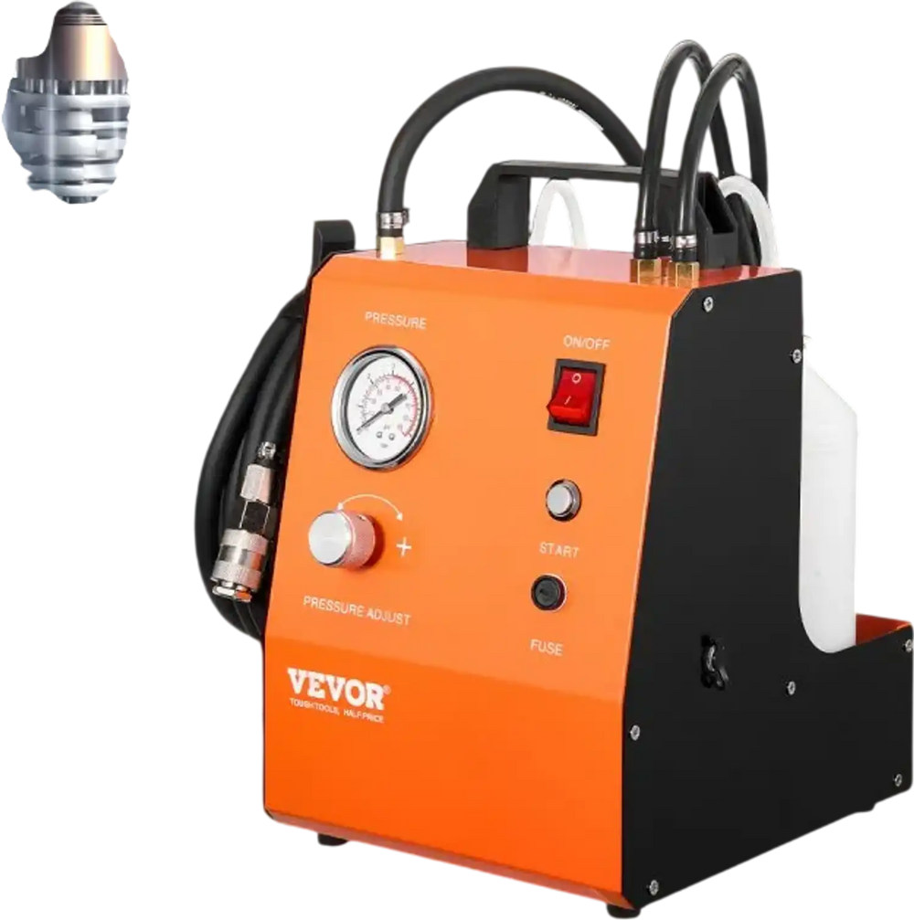 VEVOR Electric Brake Bleeder Kit, Professional 110V Brake Master Cylinder Bleeder Kit with Pressure Gauge & Built-In Air Pump, Versatile Brake Bleeder Adapter Set for Both DC & AC Power