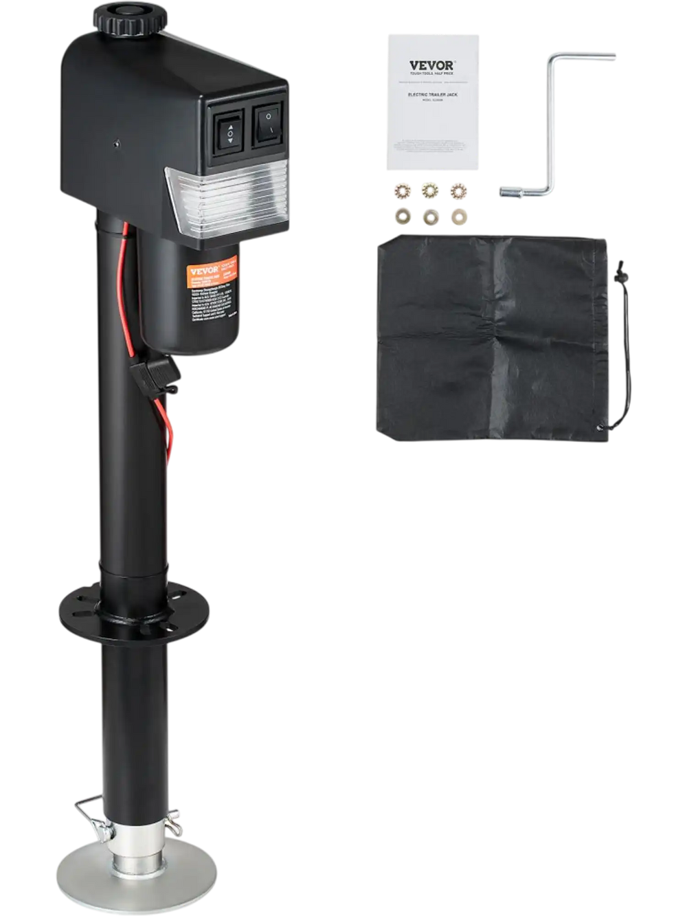 VEVOR Electric Trailer Jack, Power Tongue Jack Weight Capacity 3500 lbs, 9.84"-33.85" Electric Tongue Jack with Waterproof Cover for Lifting RV Trailer, Horse Trailer, Utility Trailer, Yacht Trailer