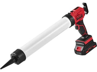 VEVOR Cordless Caulking Gun 20oz/600ml, 20V Electric Sausage Caulking Gun with 4 Adjustable Speeds, Anti-Drip Battery Powered Caulk Gun & 2.0AH Battery, Fast Charger, LED Light for Filling, Sealing