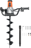 VEVOR Electric Post Hole Digger, 5.71 in Auger Bit with 1500W Powerful Motor, 140 RPM Alloy Steel Earth Auger Drill Bit with 10.24 in Extension Rod, for Post Hole Digging, Drilling & Tree Planting