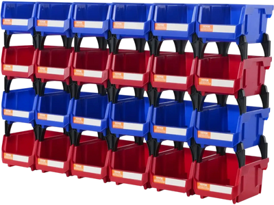 Vevor Storage Bins Stackable Plastic Organizer 24-Pack 5.39