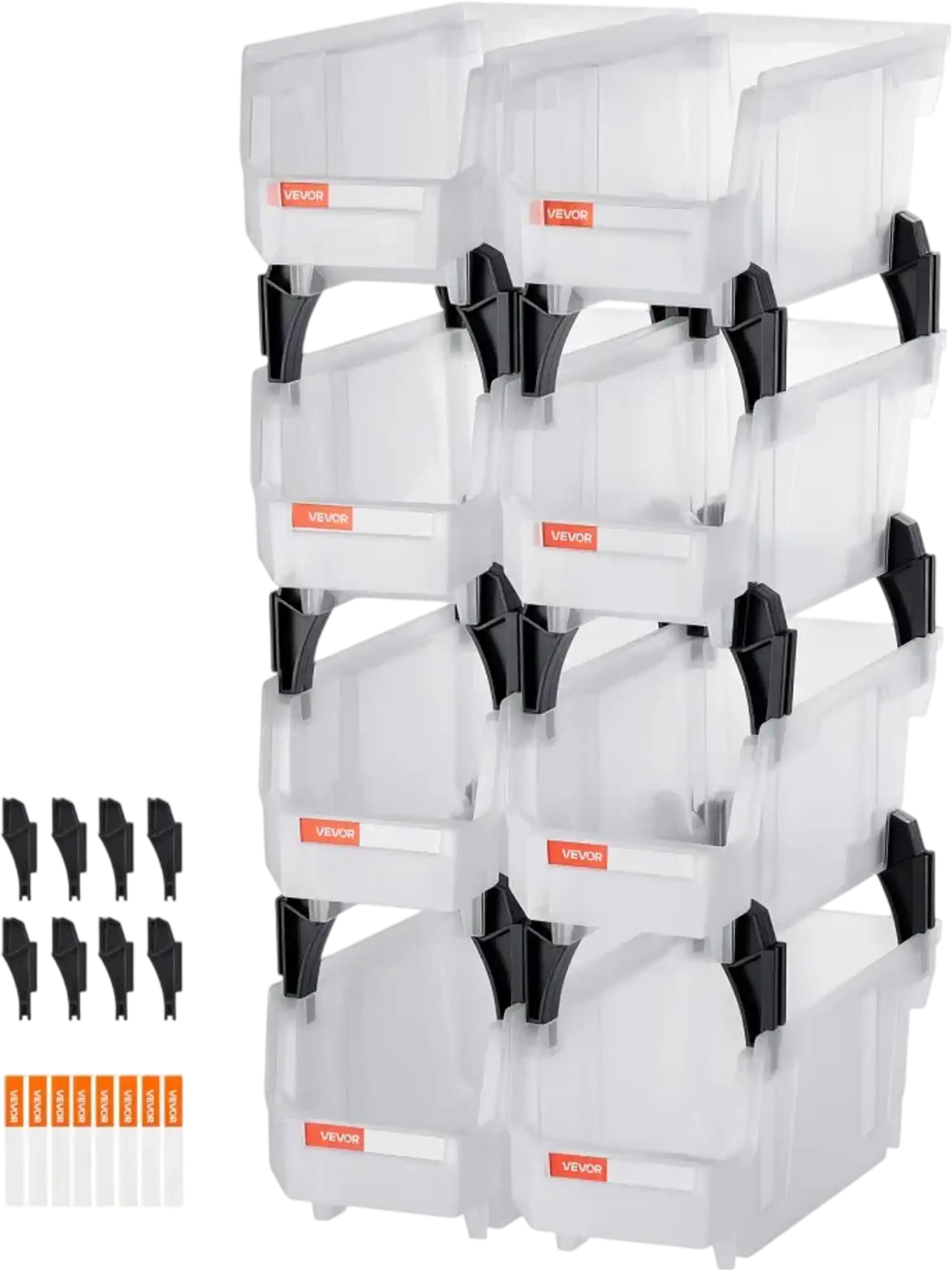 Vevor Storage Bins Stackable Small Transparent 10.9