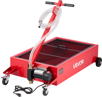 Vevor Oil Drain Pan Low-Profile 17-Gallon Rolling Pan with Electric Pump Red New