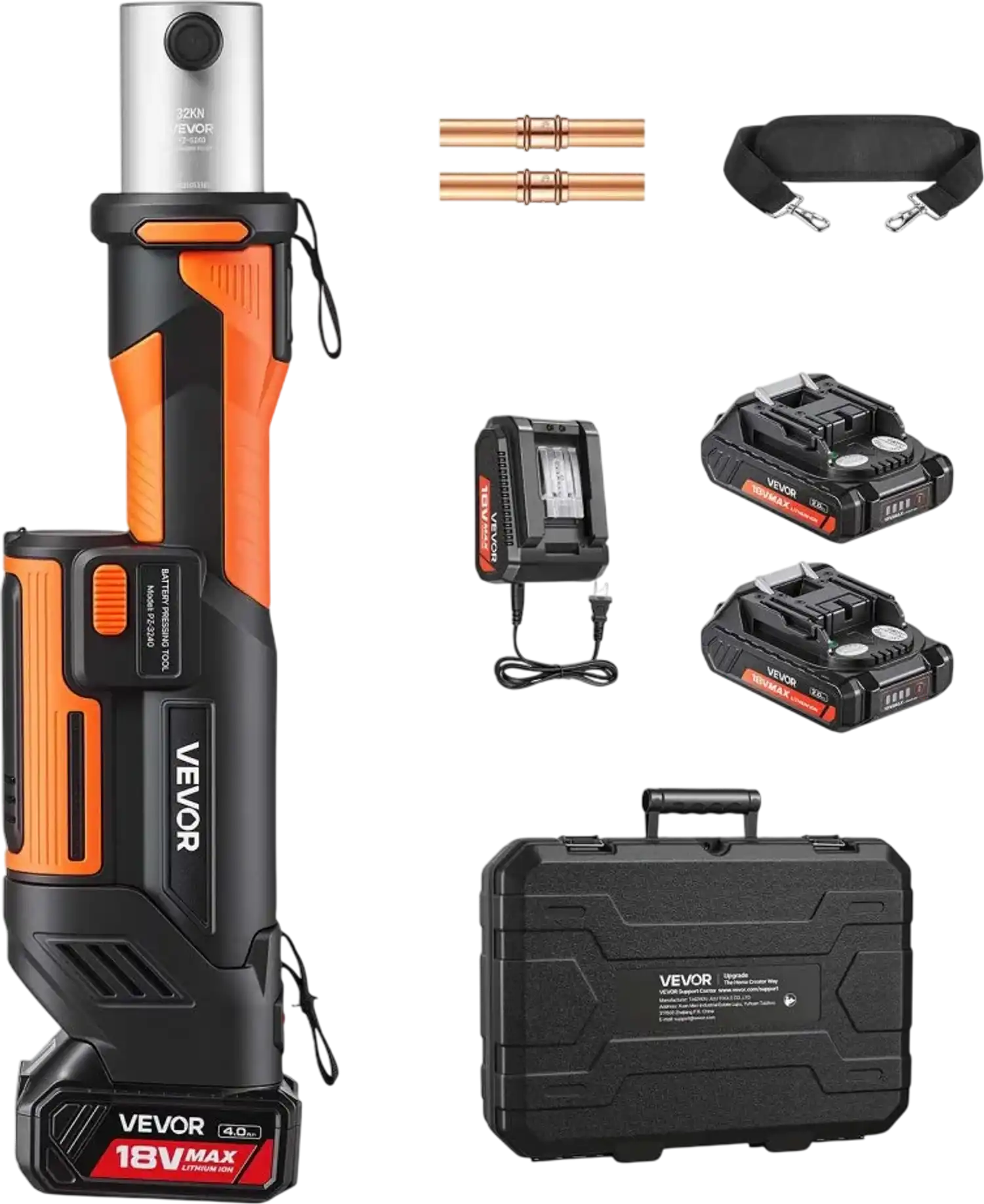 Vevor Press Tool 18V Electric Pipe Crimping Tool 32KN Brushless Motor with 360° Rotating Head New