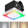 VEVOR Bathroom Exhaust Fan, 80-110-130 CFM Bathroom Vent with Seven Colors RGB Lights, 1.5 Sones Low-Noise, Premium DC Motor Ceiling Fan for KTV Laundry Room, Storage Room, Ventilation, White