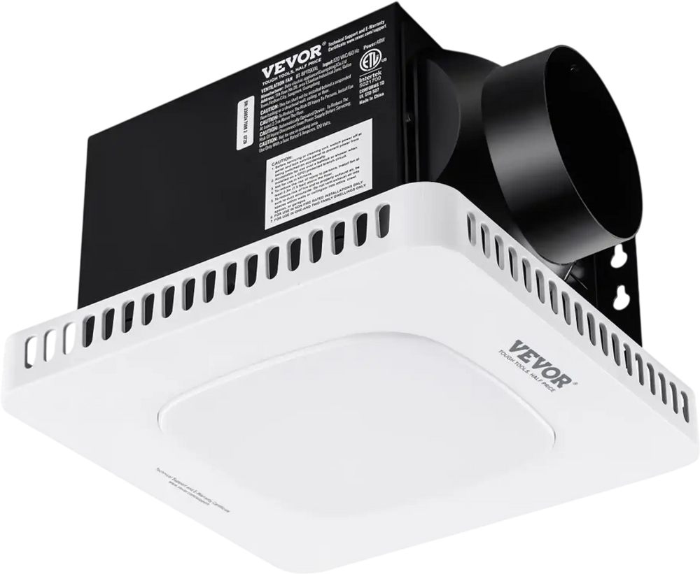 VEVOR Bathroom Exhaust Fan, 80 CFM High-Efficiency Ventilation, 1.5sones Low Noise Operation All-Copper Motor, Energy-Saving Bathroom Ceiling Fan, No Need For Attic Access, For Various Ceilings