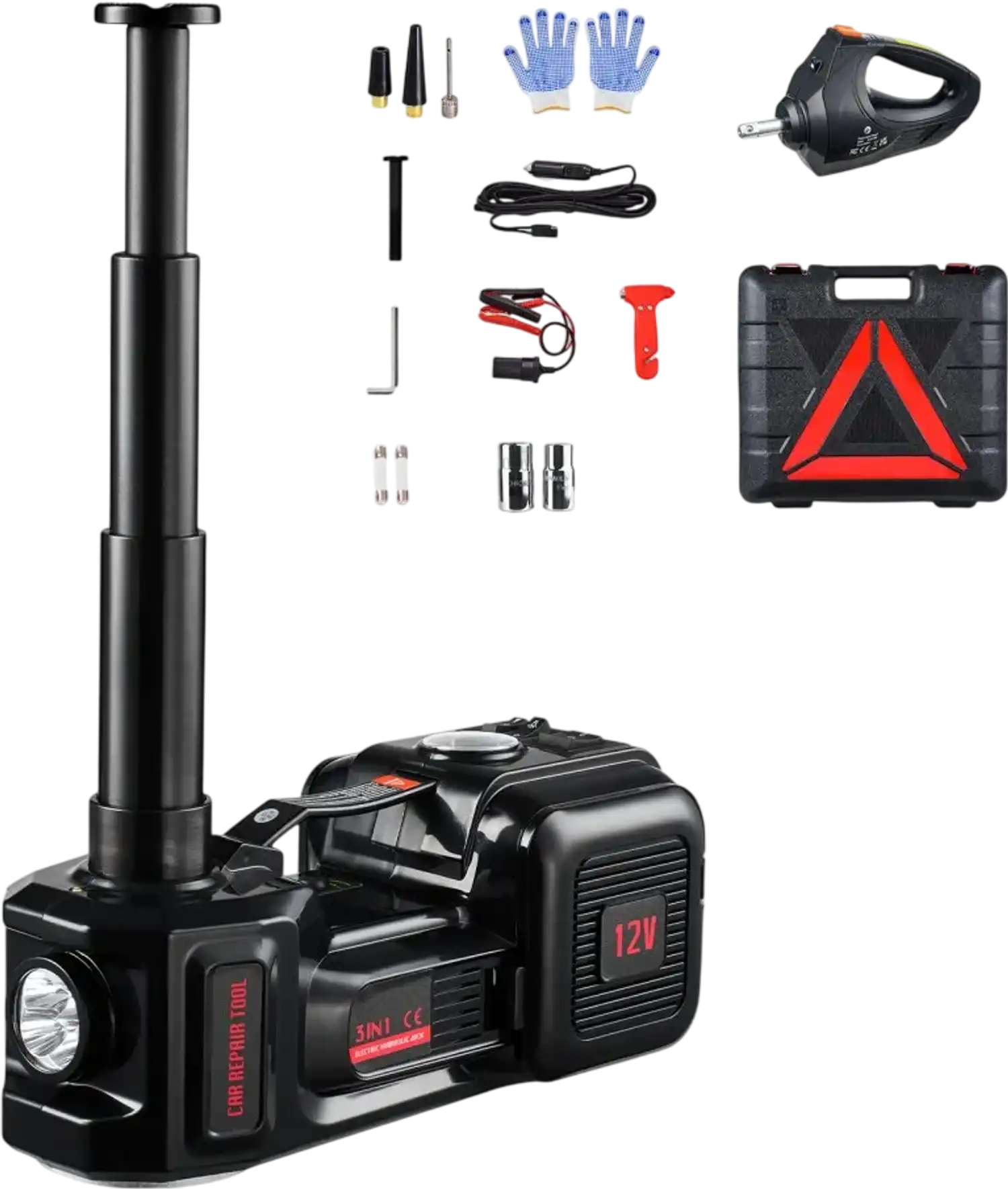 Vevor Electric Car Jack 5 Ton 11000 lbs Portable Jack Kit with Built-In Inflator and Impact Wrench New