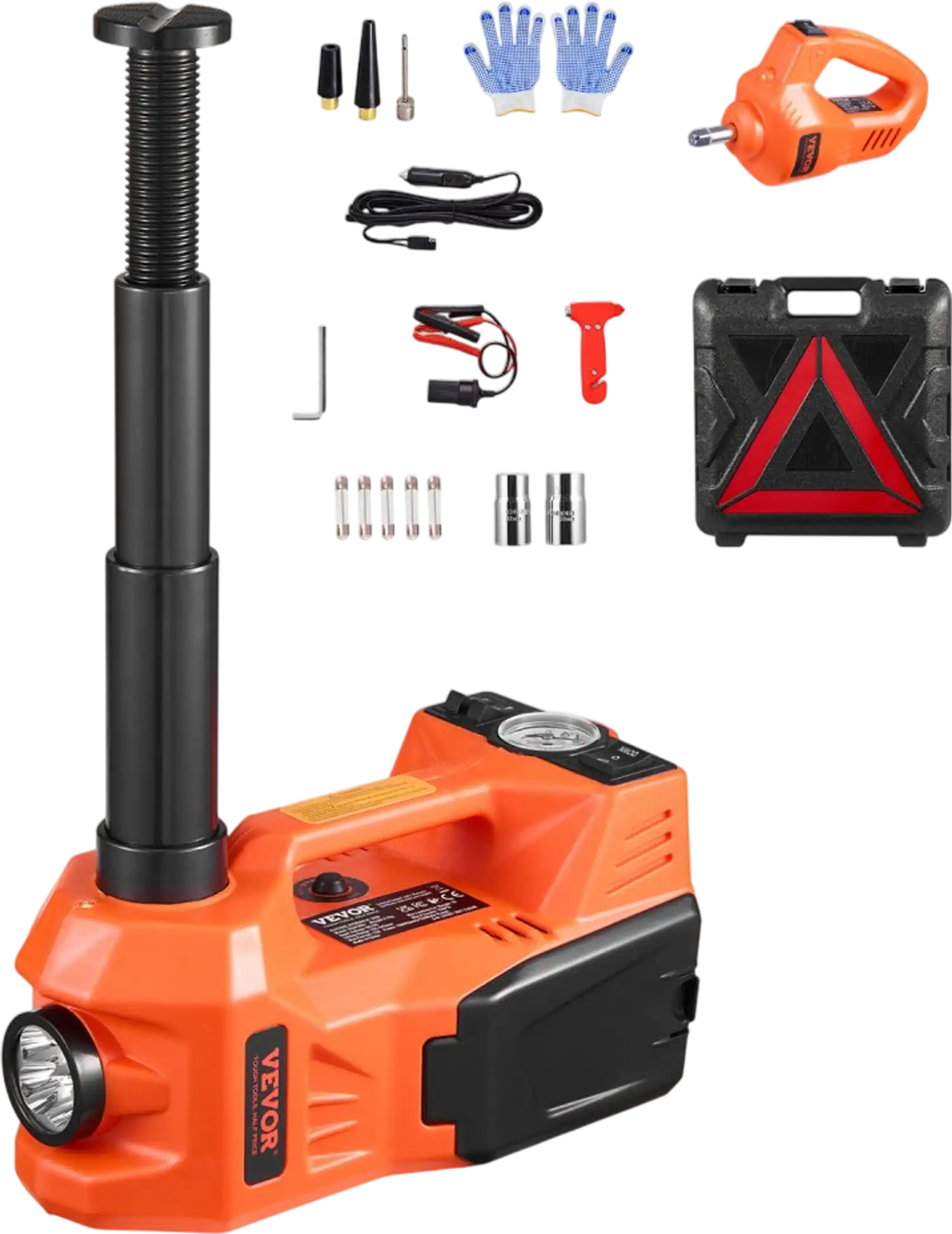 Vevor Electric Car Jack 5-Ton 12V Scissor Jack Kit with Inflator and Impact Wrench New
