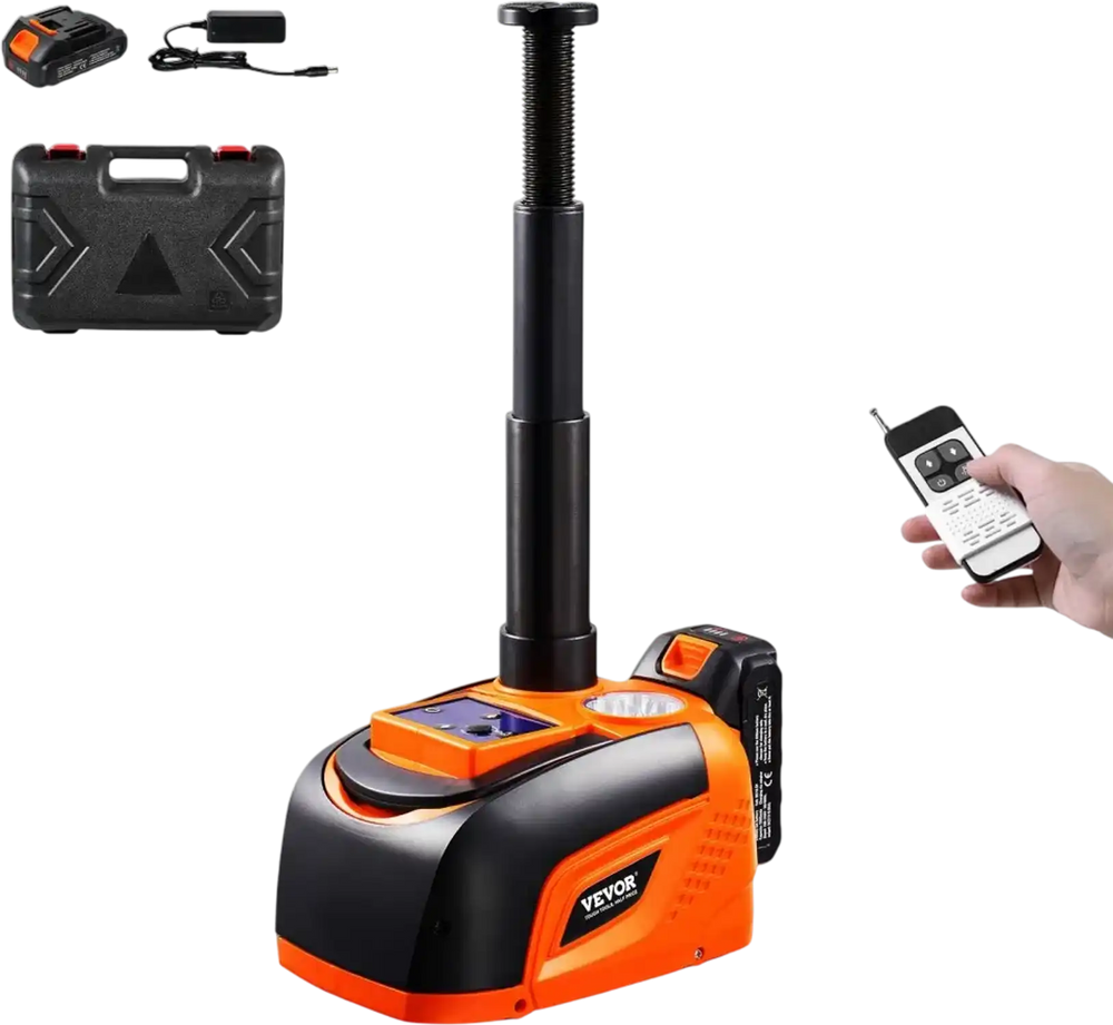 VEVOR Electric Car Jack, 5 Tons /11000 lbs, Adjustable Electric Scissor Jack with High Load Capacity, Tire Change Replacement with LED Light & Remote Control, Portable Jack kit for Sedan, SUV, Truck