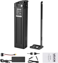 VEVOR Ebike Battery, 48V 15.6Ah Electric Bike Lithium Battery Pack with BMS, 3A Charger and Lock for 1000W E-Bike Motor, Detachable Electric Bicycle Replacement Kit with Indicator & Discharge Socket