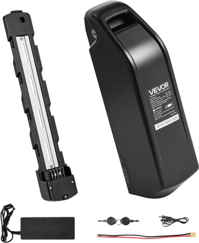 VEVOR Ebike Battery, 52V 20Ah Electric Bike Lithium Battery Pack with BMS, 3A Charger and Lock for 1500W E-Bike Motor, Detachable Electric Bicycle Replacement Kit with Indicator & Discharge Socket