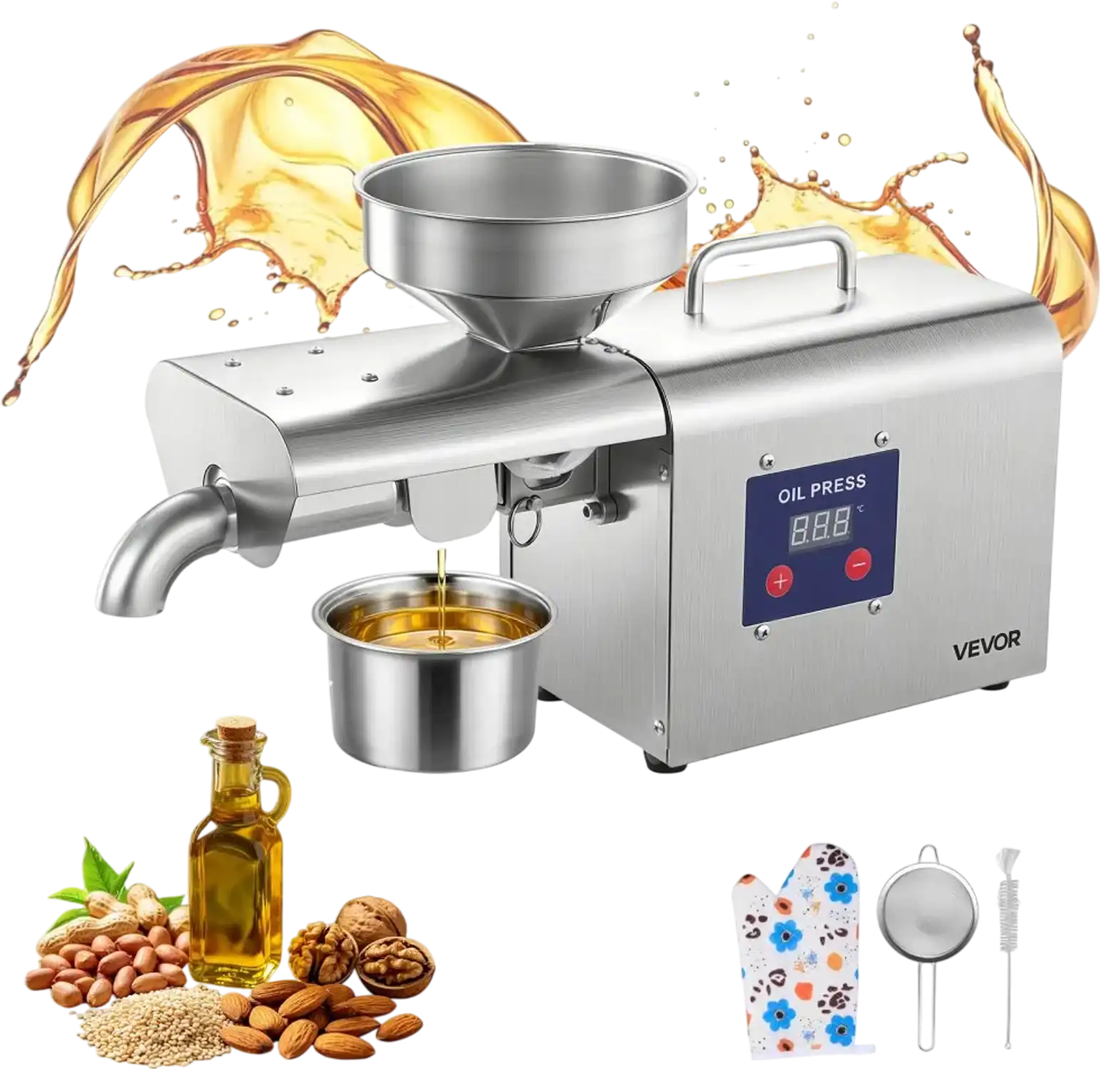 Vevor Oil Press Machine Automatic Electric Oil Maker 750W 8.27 lbs/h New