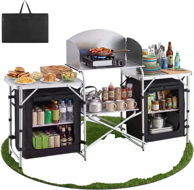 Vevor Camping Table Folding Outdoor Kitchen Cook Station New