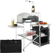 VEVOR Camping Kitchen Table, Folding Outdoor Cooking Table with Storage Carrying Bag, Aluminum Cook Station 1 Cupboard & Detachable Windscreen, Quick Set-up for Picnics, BBQ, RV Traveling, Black