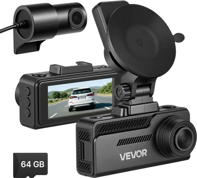 Vevor Dash Camera Front and Rear 4K+1080P GPS Touch Screen 64GB New