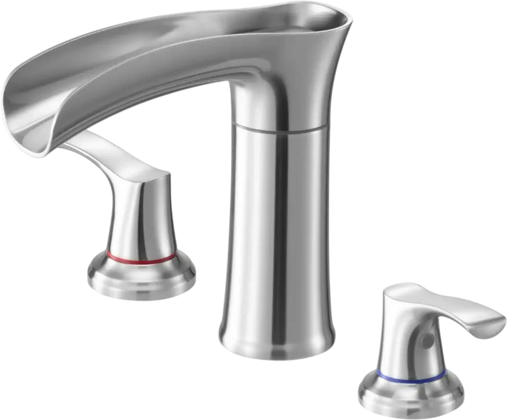 VEVOR Roman Tub Faucet, 3 Hole Waterfall Bathtub Faucet, Zinc Alloy Bath Tubs Faucets Set with 2 Handles, Deck Mount Bath Tub Faucets Set for Pet Washing, Adult Bathing, Silver, Hot & Cold Control