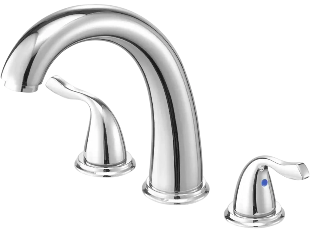 VEVOR Roman Tub Faucet, 3 Hole Waterfall Bathtub Faucet, Gooseneck Bath Tubs Faucets Set with 2 Handles, Deck Mount Bath Tub Faucets Set for Pet Washing, Adult Bathing, Silver, High Arc Spout