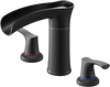 VEVOR Roman Tub Faucet, 3 Hole Waterfall Bathtub Faucet, Zinc Alloy Bath Tubs Faucets Set with 2 Handles, Deck Mount Bath Tub Faucets Set for Pet Washing, Baby Care, Adult Bathing, Matte Black