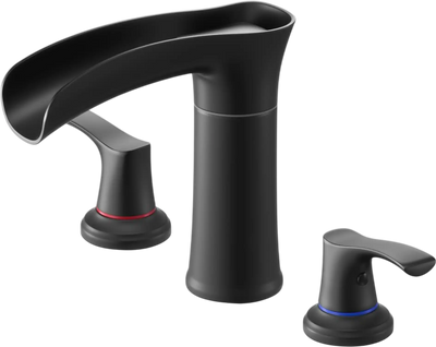 Vevor Tub Faucet Roman Waterfall Deck Mount 3-Hole Matte Black New
