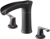 VEVOR Roman Tub Faucet, 3 Hole Waterfall Bathtub Faucet, Zinc Alloy Bath Tubs Faucets Set with 2 Handles, Deck Mount Bath Tub Faucets Set for Pet Washing, Baby Care, Adult Bathing, Oil-Rubbed Bronze