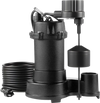 VEVOR Submersible Sewage Pump, 1/3 HP, 3000 GPH Cast Iron Sewage/Effluent Pump with Automatic Float Switch, 1.5-Inch NPT Discharge, 120V, 25 ft Lift, for Basement, Septic Tank, Residential Sump Basin