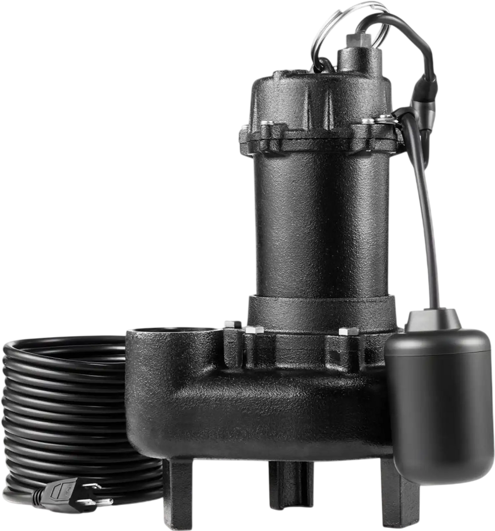 Vevor Sewage Pump 1/2 HP Submersible Cast Iron 6000 GPH 25' Lift New ...
