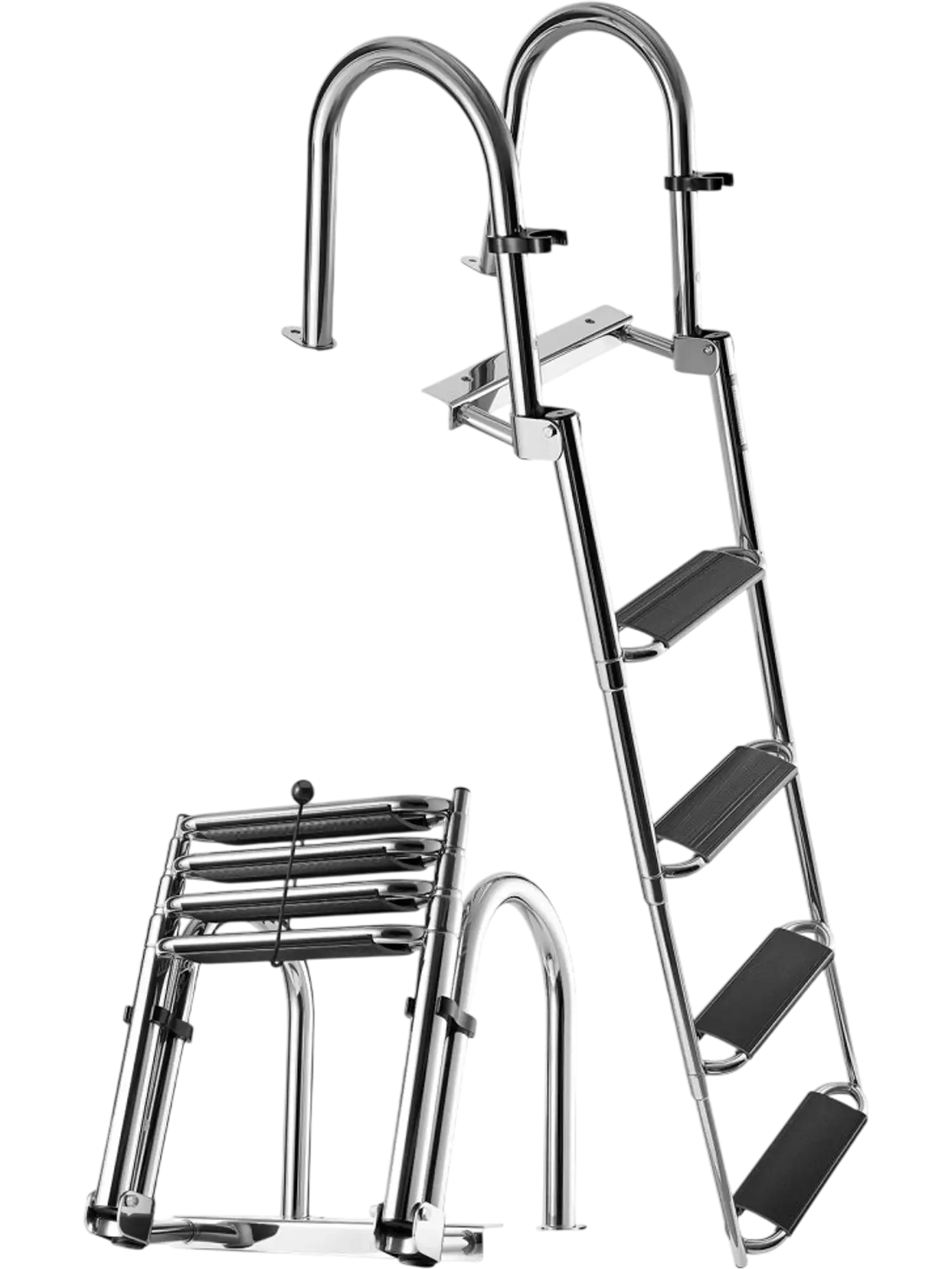 Vevor Boat Ladder 4-Step Telescoping Folding Swim Deck Ladder New