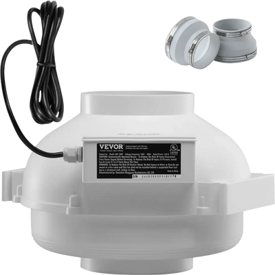 Vevor Radon Fan Quiet 380 CFM Mitigation System with 2 Couplers Waterproof 4