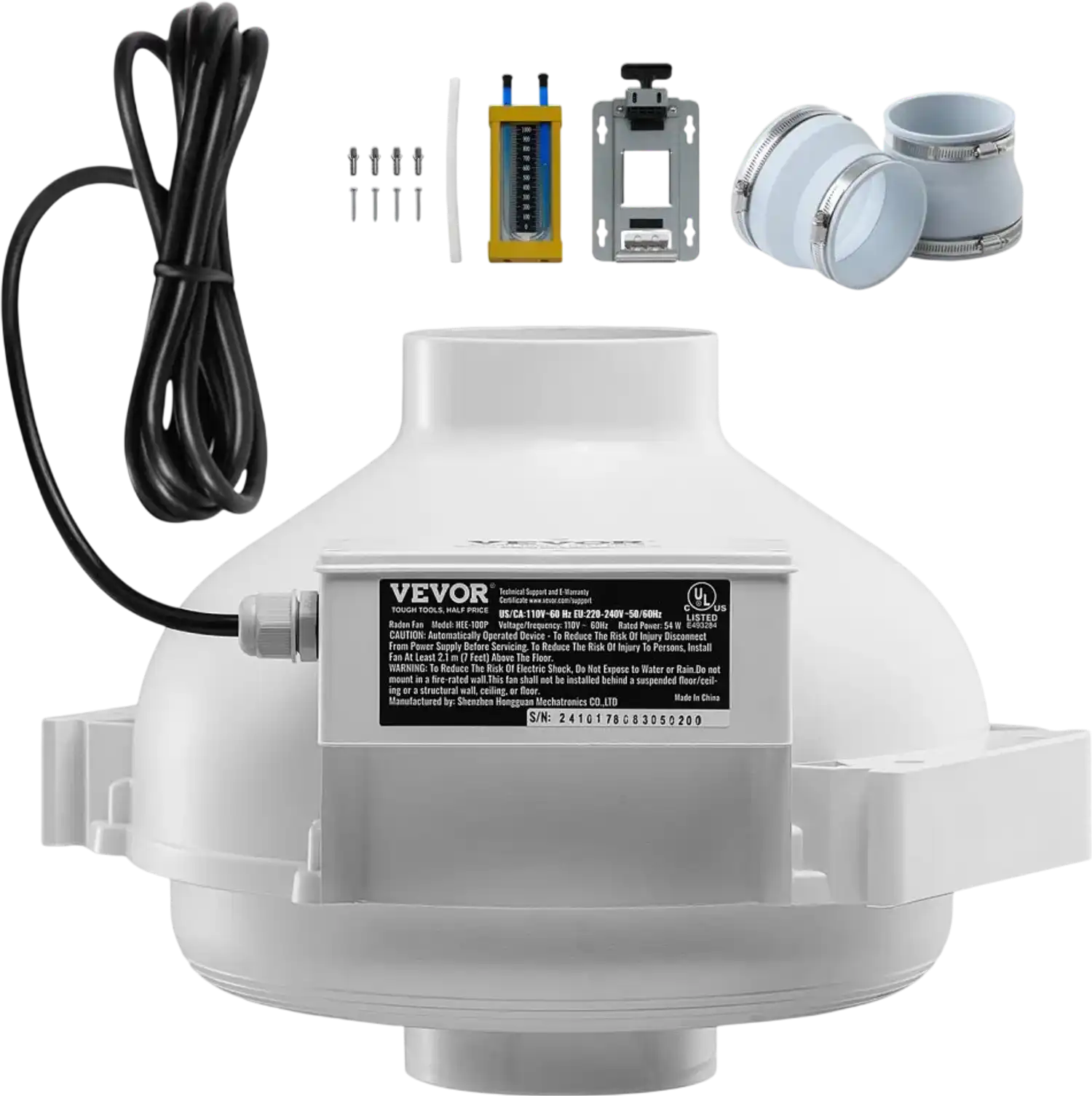 Vevor Radon Fan Installation Kit Quiet 260 CFM 4