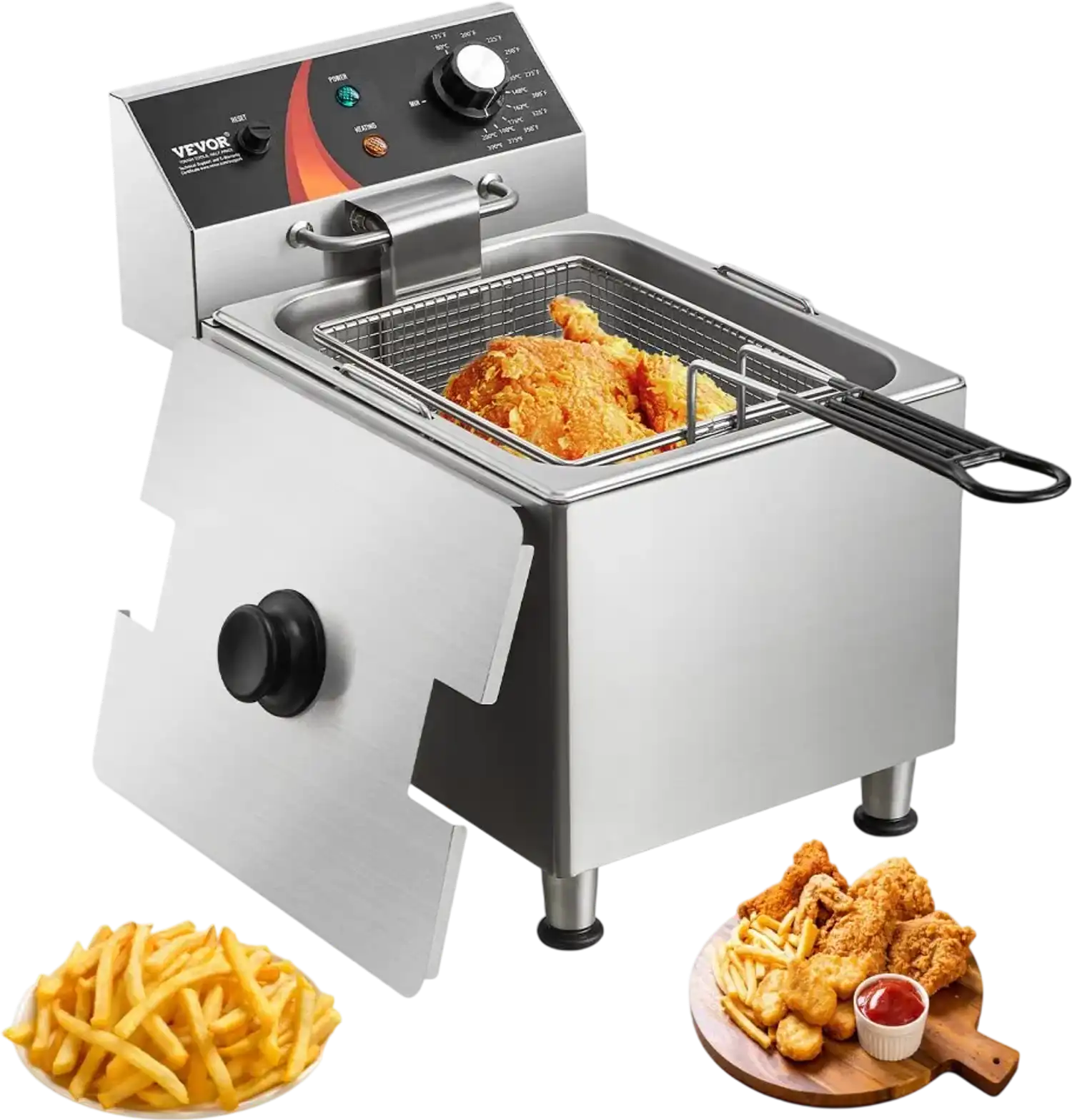 Vevor Deep Fryer Commercial Electric Countertop 12Qt 1750W with Basket New