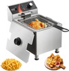VEVOR Commercial Deep Fryer, 1750W Electric Countertop Fryer with Basket & Height-Adjustable Feet, 12Qt / 11.5L Stainless Steel Single Oil Fryer, Temp Control, Overheat Protection, for Restaurant Use