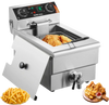 VEVOR Commercial Deep Fryer, 1500W Electric Countertop Fryer with Basket, 11.6Qt / 11L Stainless Steel Single Oil Fryer with Time & Temp Control, Overheat Protection, for Kitchen Restaurant Use