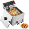 VEVOR Commercial Electric Deep Fryer, Oil Filtration Upgrade, 9.51 Qt, 1750W Stainless Steel Countertop Fryer with Basket and Lid, Temp Control, Oil Drain Valve for Commercial Restaurant Use, Silver