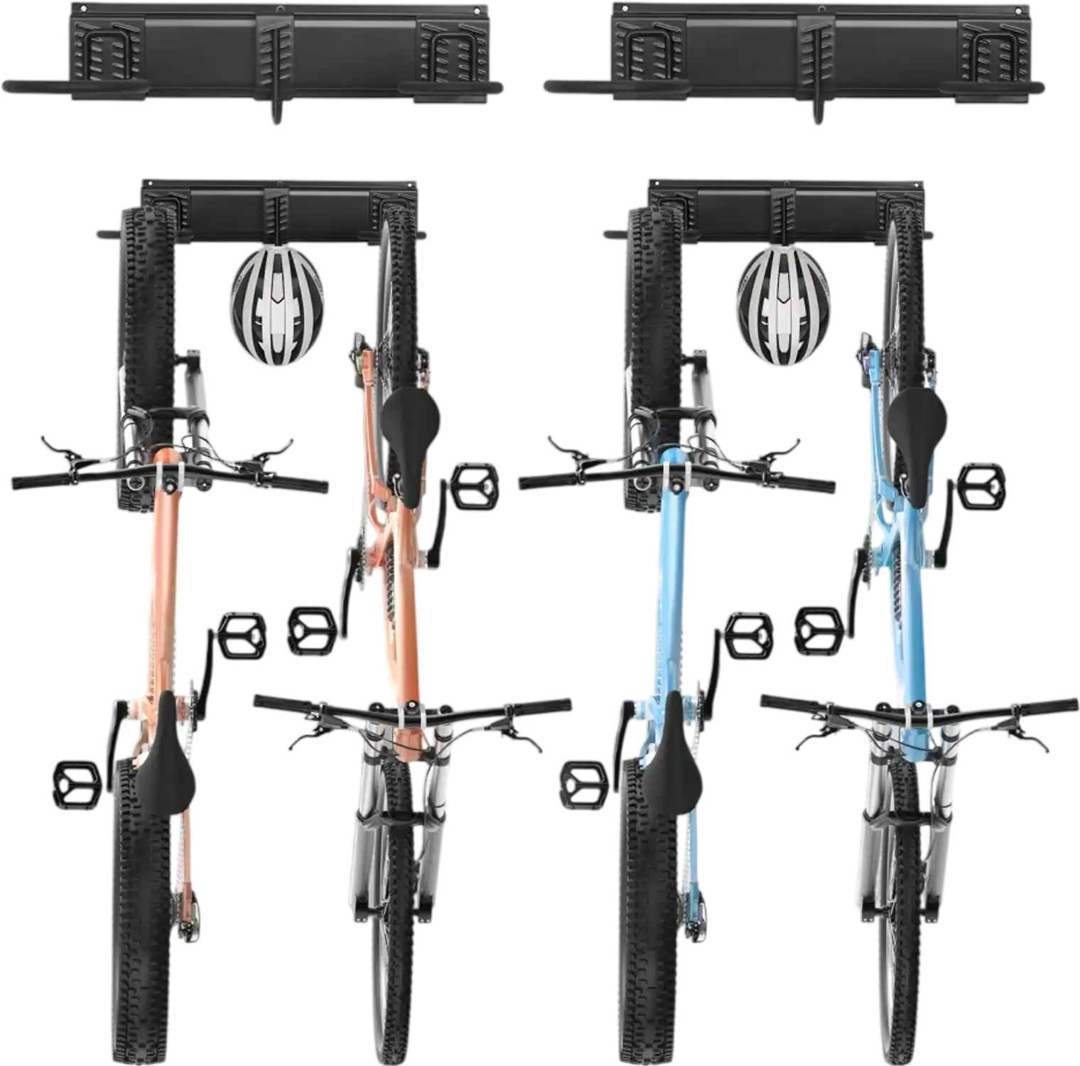 Vevor Bike Storage Rack Wall-Mount Garage Organizer for 4 Bikes with Helmet Hooks 36
