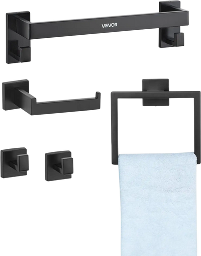 Vevor Bathroom Hardware Set Matte Black 5-Piece Wall Mounted 16
